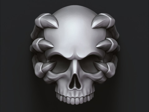 Skull Clutches Ring 3D print model Modello di stampa 3D