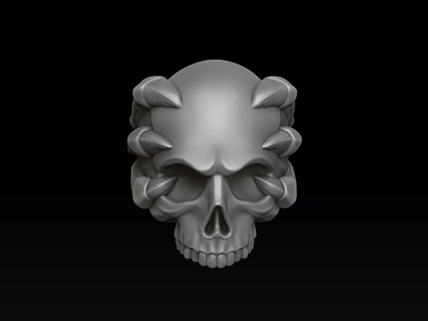 Skull Clutches Ring 3D print model 3Dプリントモデル