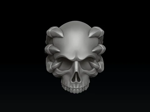 Skull Clutches Ring 3D print model 3D Print Model