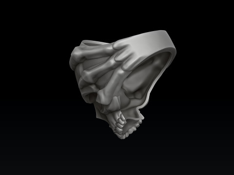 Skull Clutches Ring 3D print model 3Dプリントモデル