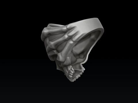 Skull Clutches Ring 3D print model 3D Print Model