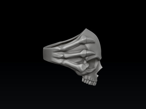 Skull Clutches Ring 3D print model 3Dプリントモデル