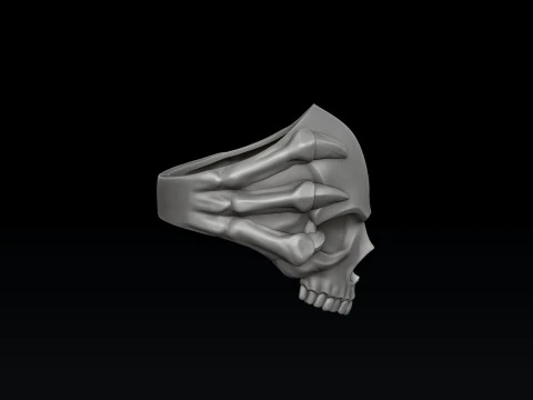 Skull Clutches Ring 3D print model 3D Print Model