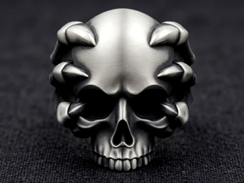 Skull Clutches Ring 3D print model 3D Print Model