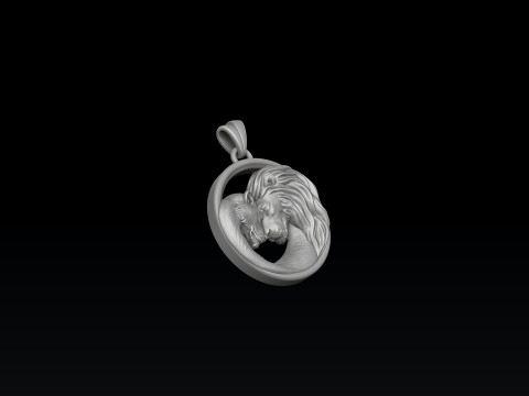 Lion Lioness Pendant 3D print model 3Dプリントモデル