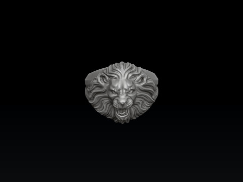 Lion Pendant Ring Collection Set 3D print model 3Dプリントモデル