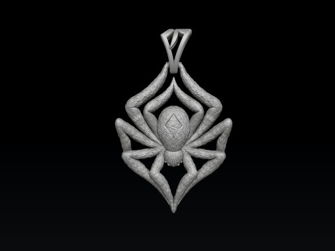 Spider pendant ring collection set 3D print model 3Dプリントモデル