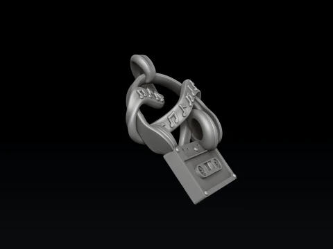 Cassette Tape And Headphones Pendant 3D print model 3D Print Model