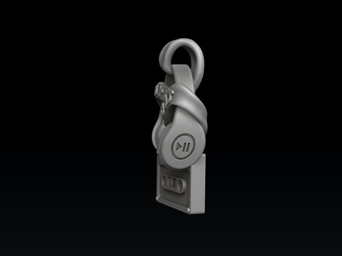 Cassette Tape And Headphones Pendant 3D print model 3Dプリントモデル
