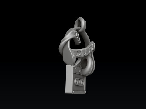 Cassette Tape And Headphones Pendant 3D print model 3Dプリントモデル