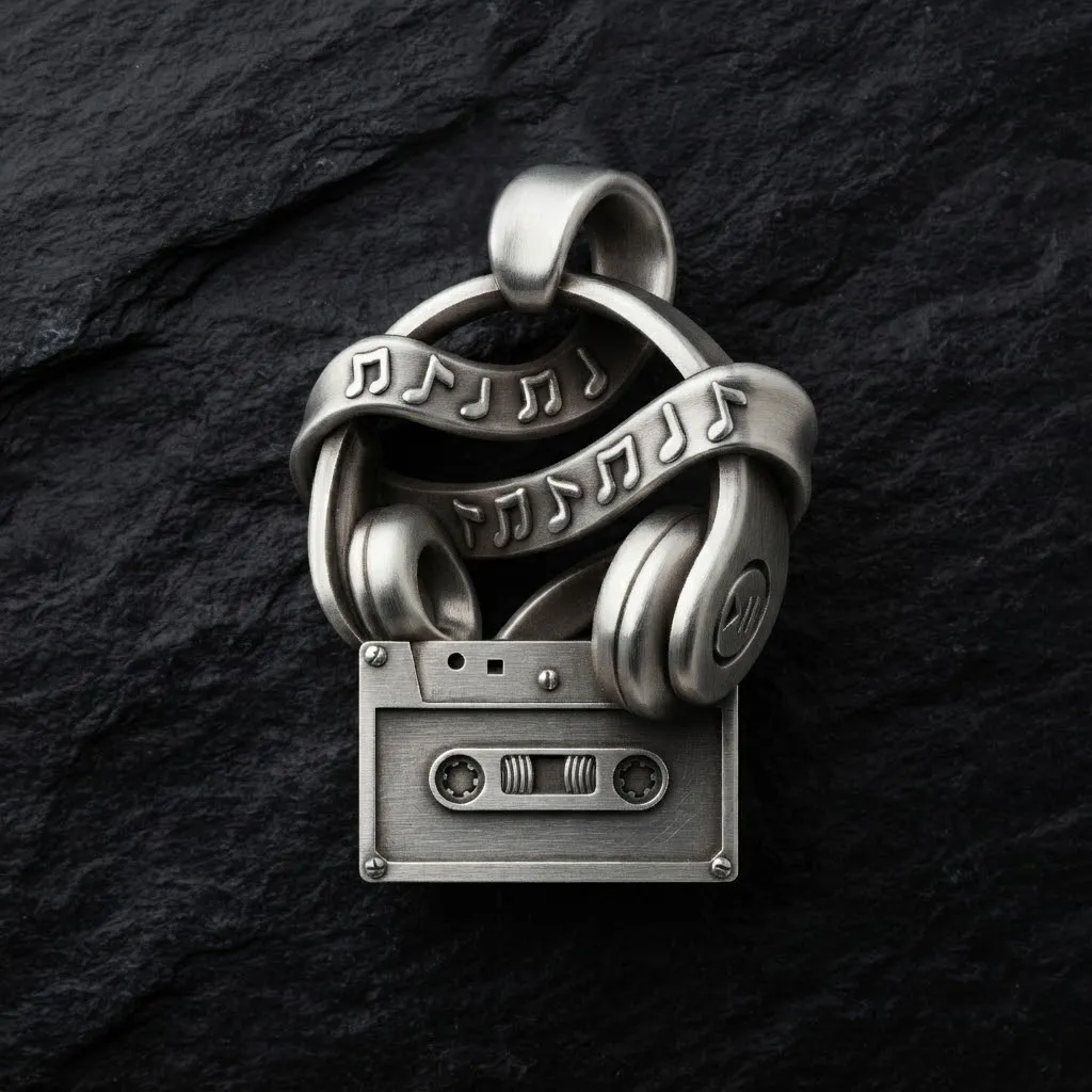 Cassette Tape And Headphones Pendant 3D print model 3D Print Model .c4d .max .obj .3ds .fbx .stl .blend
