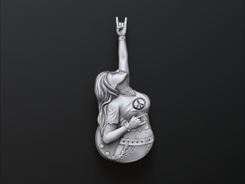 Rocker Pendant 3D print model 3Dプリントモデル