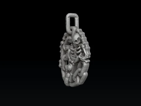 Biker Skull Pendant 3D print model 3D Print Model