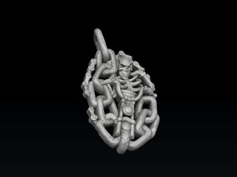 Biker Skull Pendant 3D print model 3D प्रिंट मॉडल