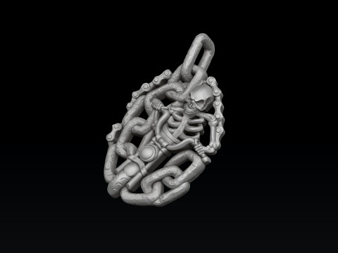 Biker Skull Pendant 3D print model 3D प्रिंट मॉडल