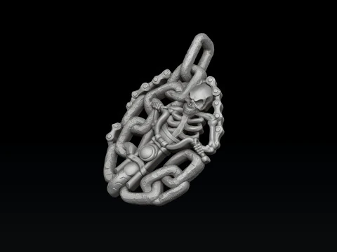 Biker Skull Pendant 3D print model 3D Print Model