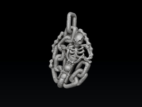 Biker Skull Pendant 3D print model 3D प्रिंट मॉडल