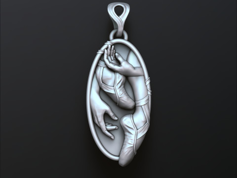 Ballet Dancer Pendant 3D print model 3Dプリントモデル