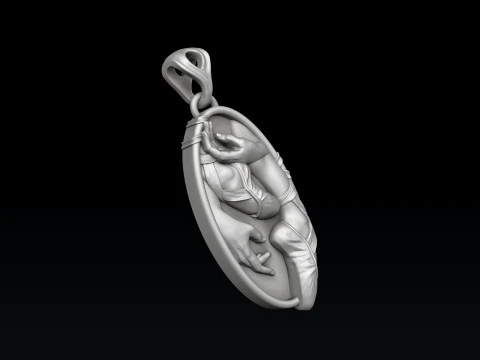 Ballet Dancer Pendant 3D print model 3D Print Model