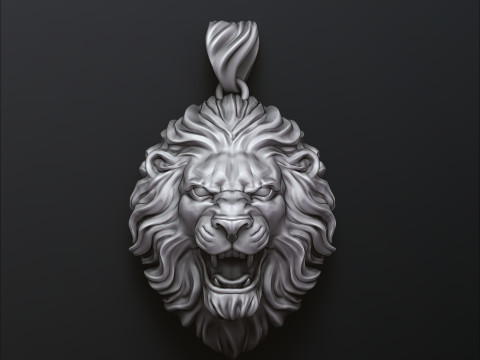 Lion Pendant V2 3D print model 3Dプリントモデル