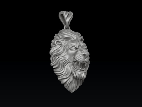 Lion Pendant V2 3D print model 3Dプリントモデル