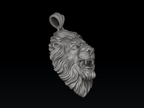 Lion Pendant V2 3D print model Model do druku 3D