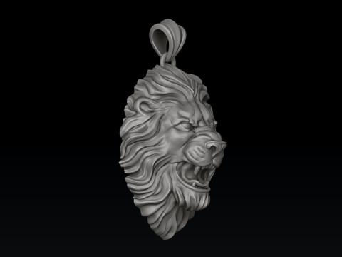Lion Pendant V2 3D print model Model do druku 3D