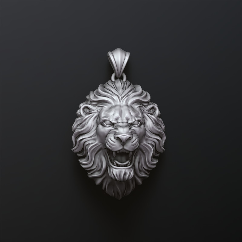 Lion Pendant V2 3D print model Model do druku 3D .c4d .max .obj .3ds .fbx .stl .blend
