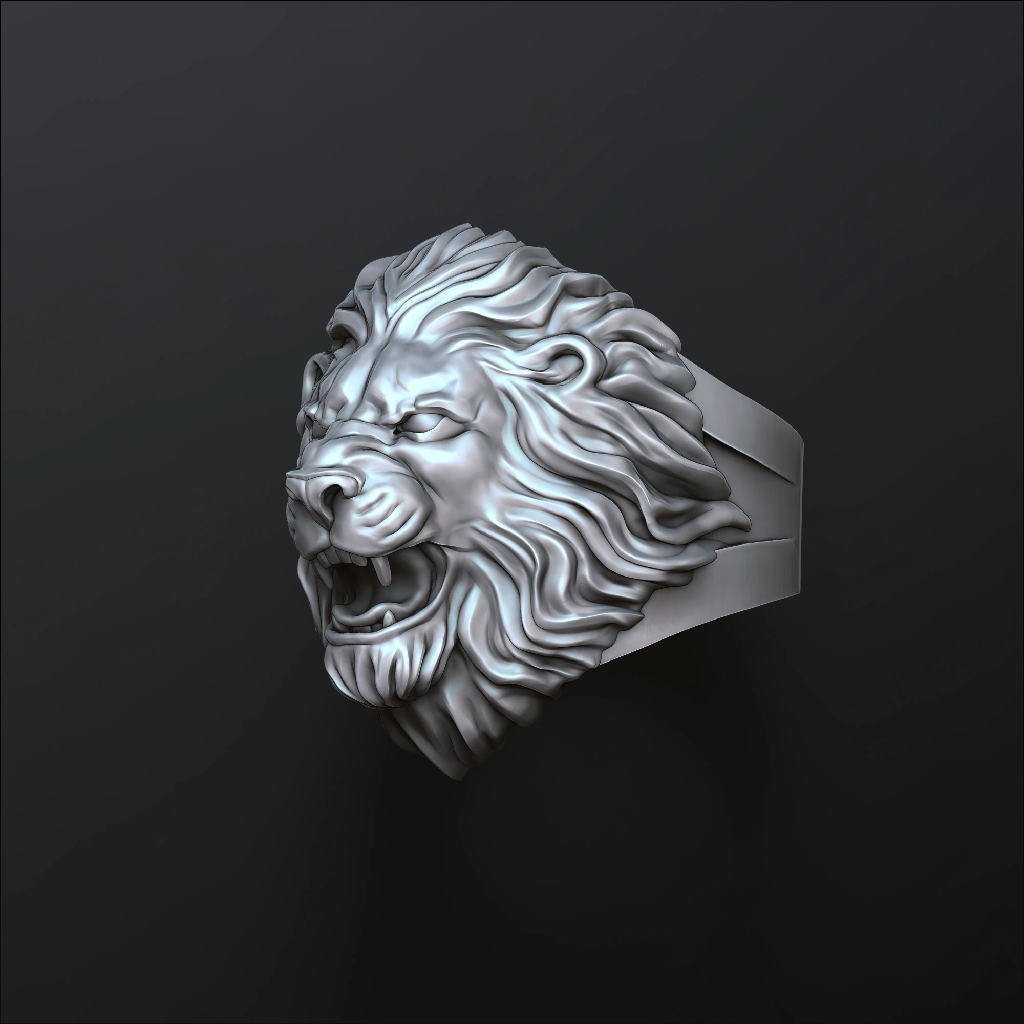 Modello di stampa 3D Lion Ring V2 Modello di stampa 3D .c4d .max .obj .3ds .fbx .stl .blend
