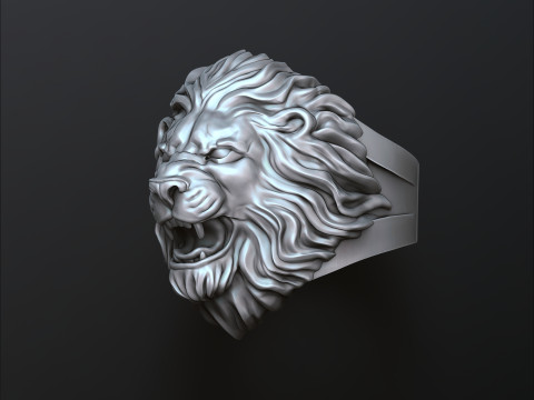 Lion Ring V2 3D print model Modello di stampa 3D