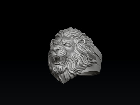 Lion Ring V2 3D print model 3Dプリントモデル