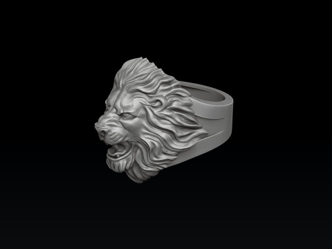 Lion Ring V2 3D print model 3Dプリントモデル