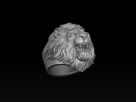 Lion Ring V2 3D print model 3Dプリントモデル