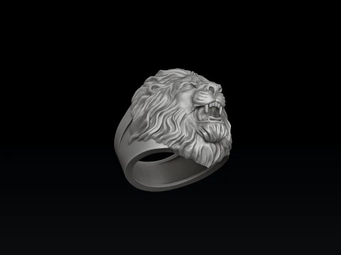 Modello di stampa 3D Lion Ring V2 Modello di stampa 3D