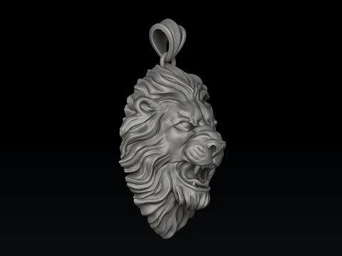 Lion ring pendant v2 set 3D print model 3D Print Model