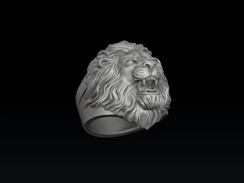 Lion ring pendant v2 set 3D print model 3D Print Model
