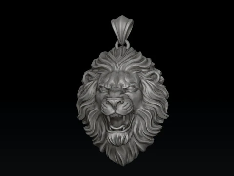 Lion ring pendant v2 set 3D print model 3D Print Model