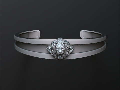 Lion Bracelet 3D print model Modèles 3D en vedette