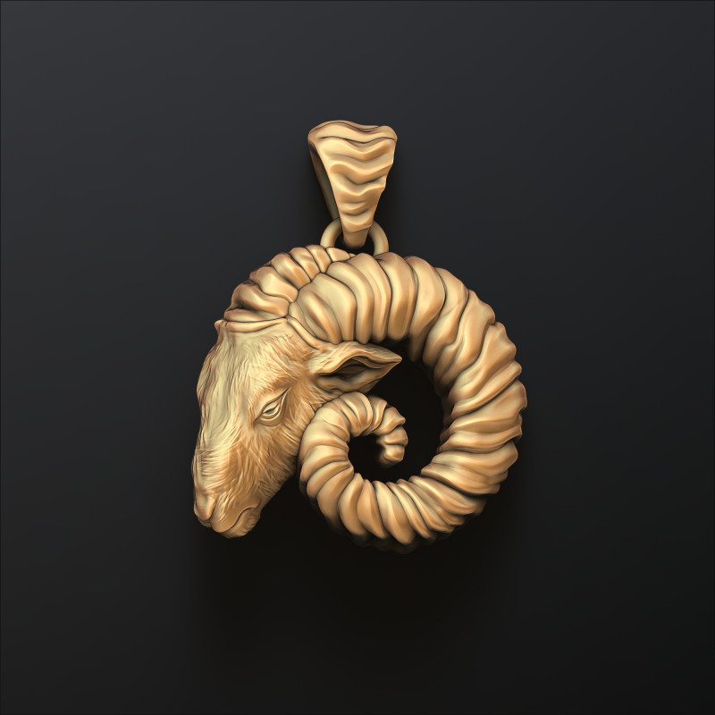 Aries Pendant 3D print model 3D Принт Модель .c4d .max .obj .3ds .fbx .stl .blend