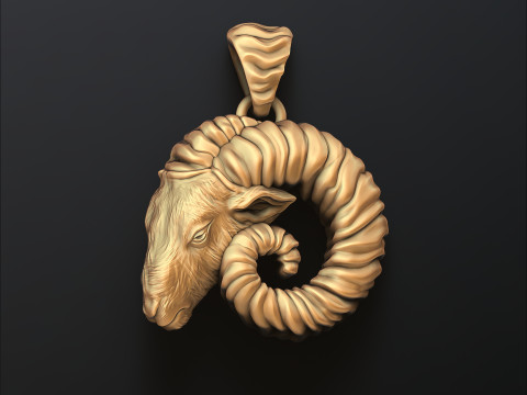 Aries Pendant 3D print model 3D Print Model
