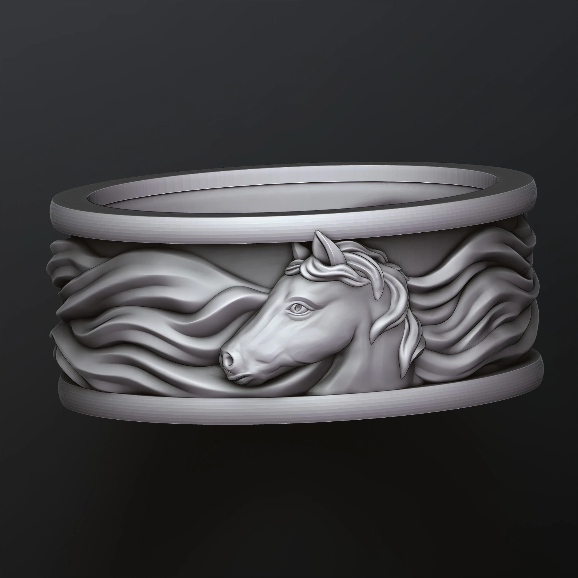 Horse Ring 3D print model 3D Print Model .c4d .max .obj .3ds .fbx .stl .blend 
