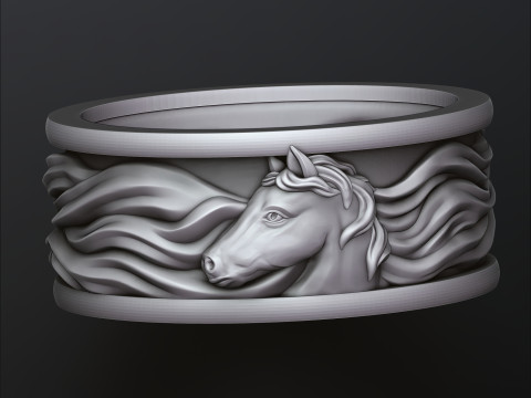 Horse Ring 3D print model 3Dプリントモデル