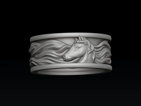 Horse Ring 3D print model 3D Print Model