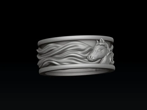 Horse Ring 3D print model 3D Print Model