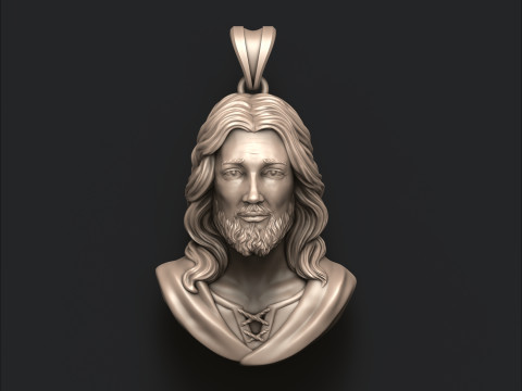 Jesus Christ Head Pendant 3D print model 3Dプリントモデル