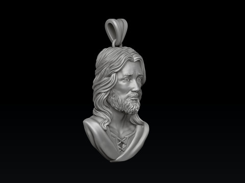 Jesus Christ Head Pendant 3D print model 3Dプリントモデル