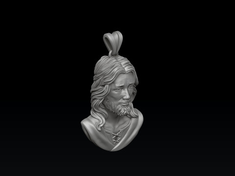 Jesus Christ Head Pendant 3D print model 3Dプリントモデル