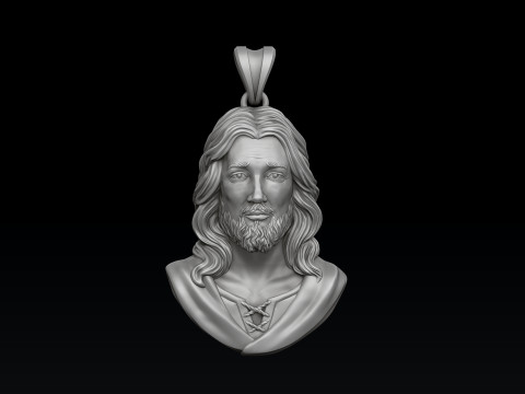 Jesus Christ Head Pendant 3D print model 3Dプリントモデル