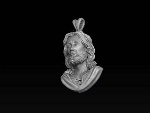 3D-Druckmodell mit Jesus-Christus-Kopf-Anh&auml;nger 3D Druckmodell