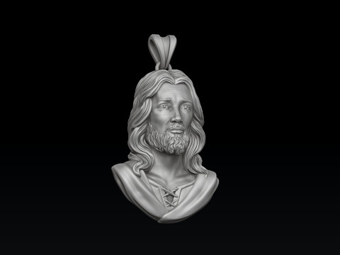 Jesus Christ Head Pendant 3D print model 3Dプリントモデル